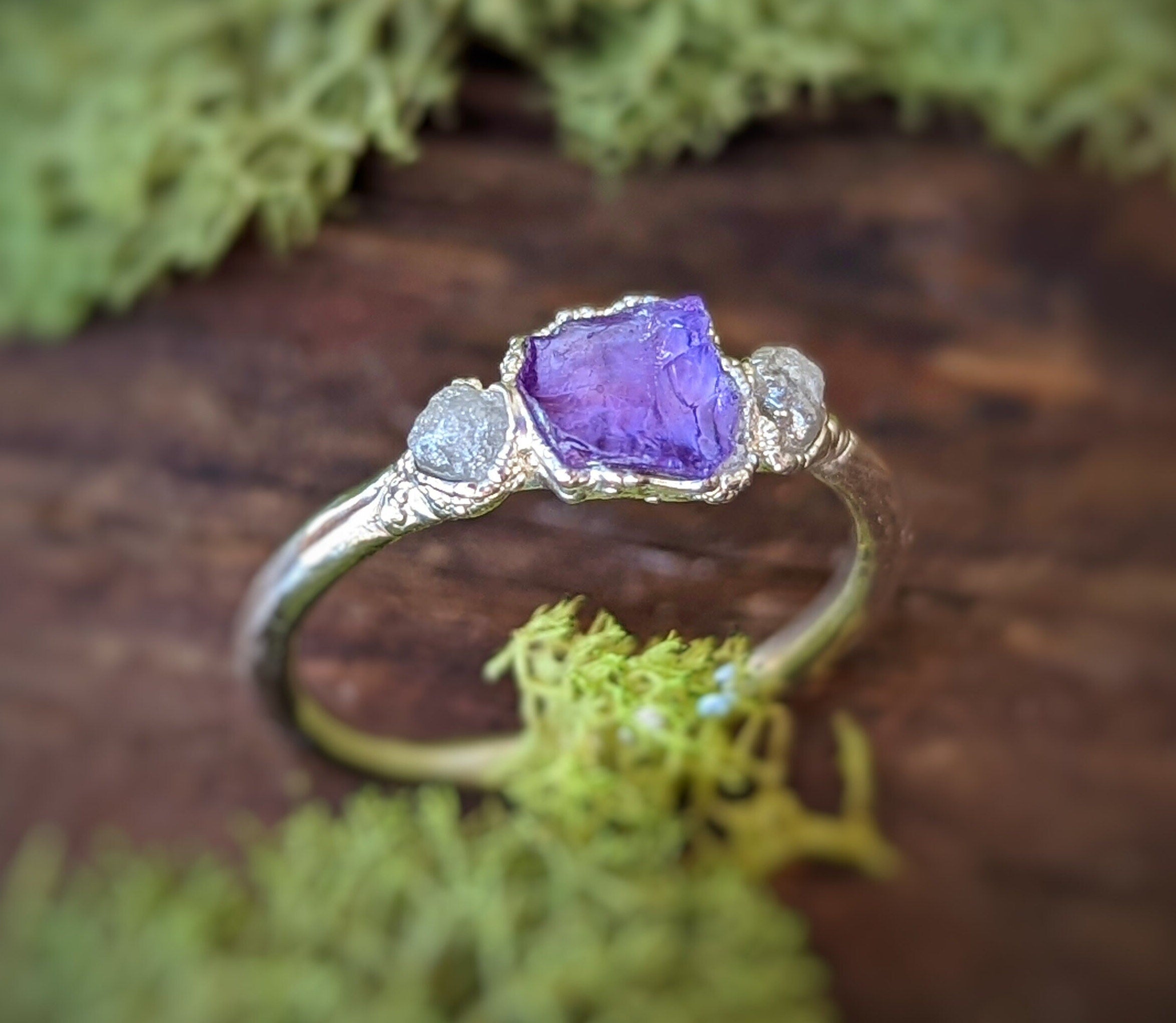 Diamond and amethyst ring Clearance