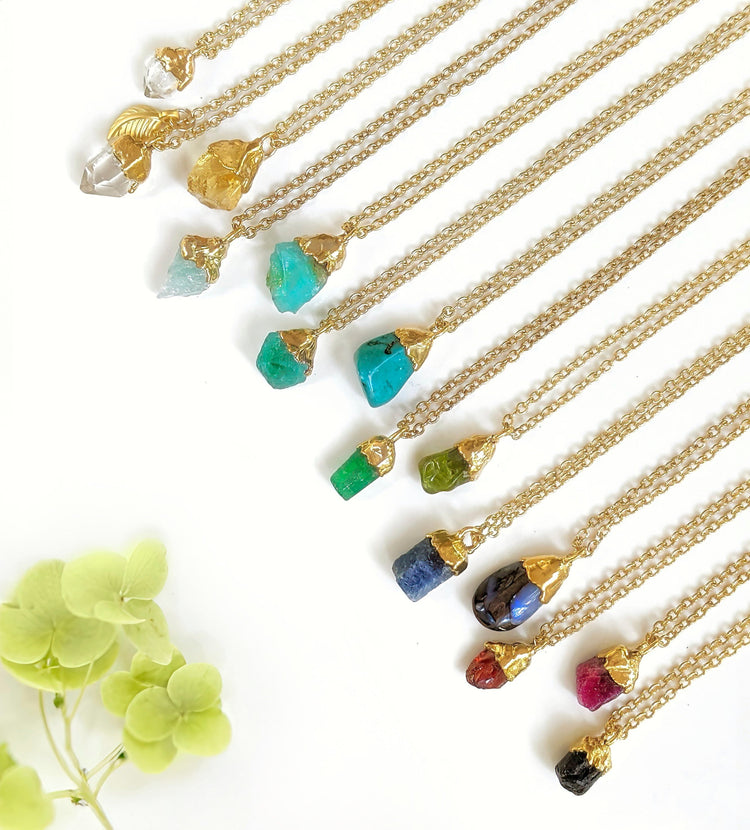 Raw Crystal & Natural Gemstone Necklaces