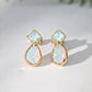 Aquamarine and Opal stud earrings