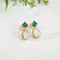 Emerald and Opal stud earrings
