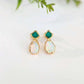 Emerald and Opal stud earrings