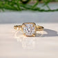 Moissanite engagement ring, textured gold alternative engagement ring