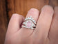 Hand wearing a stunning Pink Morganite ring with a textured silver band, showcasing elegance and natural charm.