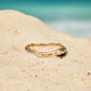Simple Molten wedding band textured Gold
