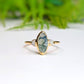 Moss Agate & diamond Engagement Ring