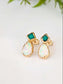 Emerald and Opal stud earrings