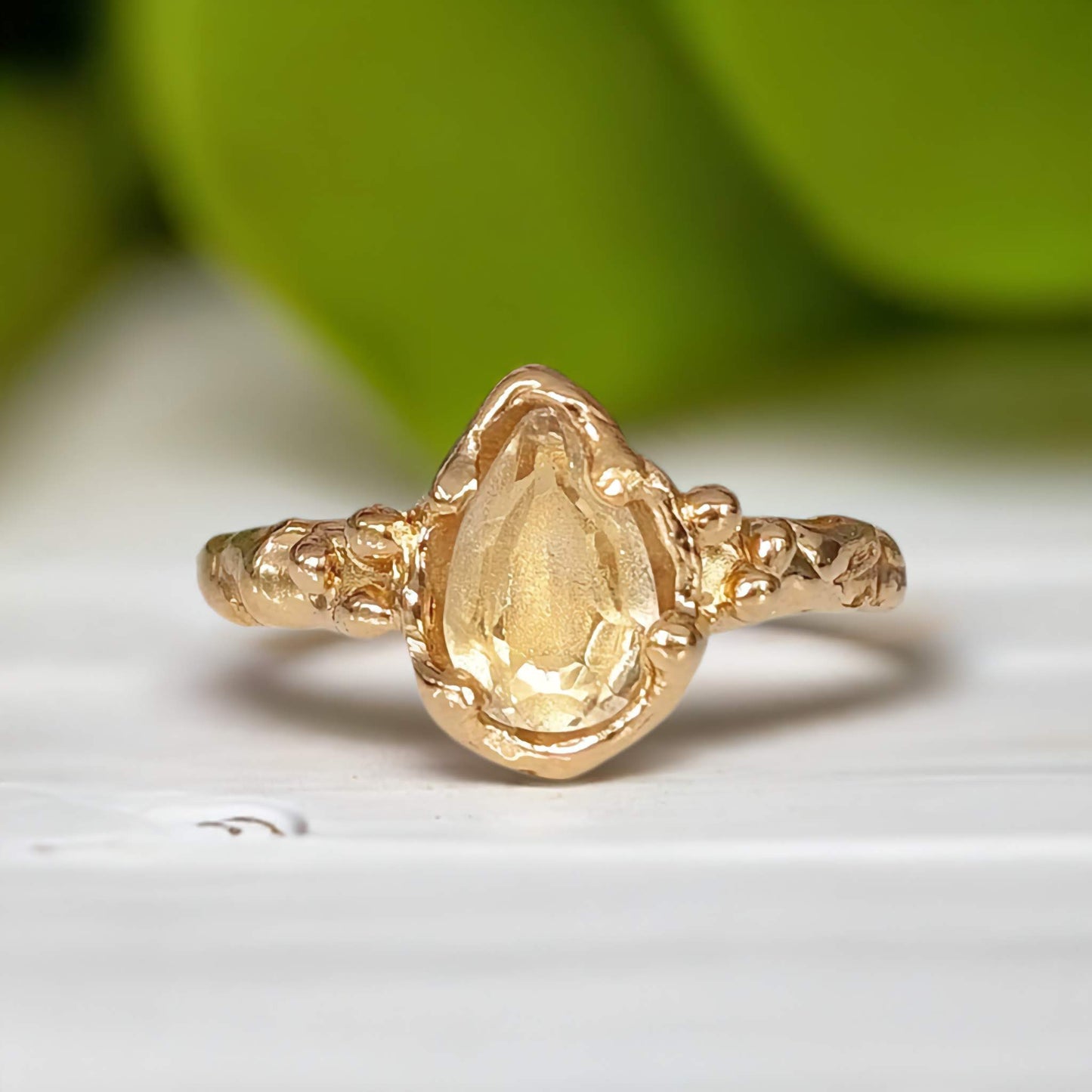 Citrine ring in Solid 14k Gold