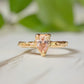 Peach Morganite textured ring in Solid 14k Gold - Moondrop Creations