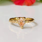 Peach Morganite textured ring in Solid 14k Gold - Moondrop Creations