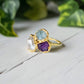 Custom family Birthstone ring ~ Raw gemstone Cluster ring