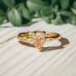 Peach Morganite textured ring in Solid 14k Gold - Moondrop Creations