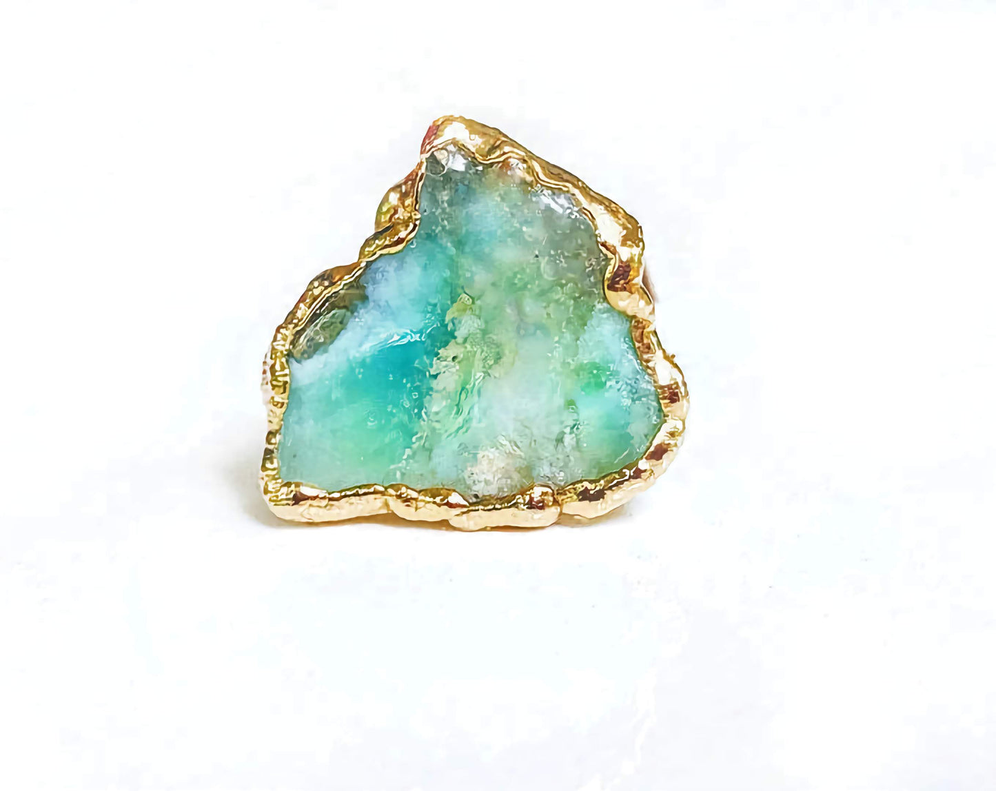 Raw Peruvian Opal ring - Moondrop Creations