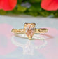 Peach Morganite textured ring in Solid 14k Gold - Moondrop Creations