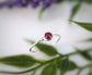 Dainty Ruby stacking ring in Sterling silver