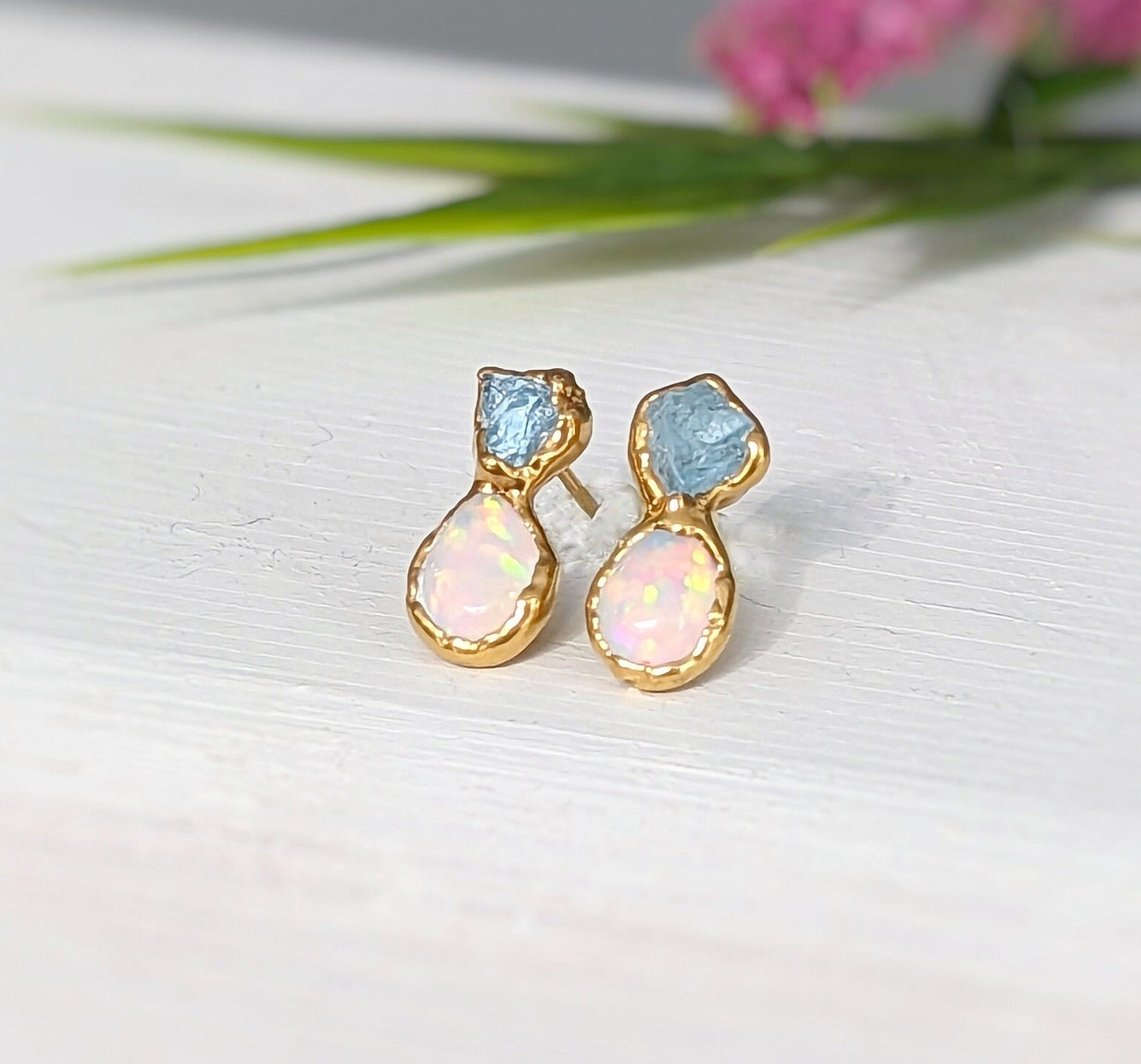 Raw stone earrings - Uniquelan Jewelry