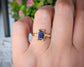 Blue Sapphire cocktail ring in Solid 14k Gold