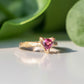 Natural Rubellite Tourmaline Silver ring - Moondrop Creations