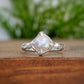 Silver Freshwater pearl textured ring - Moondrop Creations