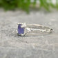 Natural Tanzanite ring - Silver textured gemstone ring - Moondrop Creations