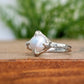 Silver Freshwater pearl textured ring - Moondrop Creations