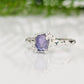 Natural Tanzanite ring - Silver textured gemstone ring - Moondrop Creations