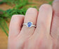 Natural Tanzanite ring - Silver textured gemstone ring - Moondrop Creations