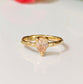 Peach Morganite textured ring in Solid 14k Gold - Moondrop Creations