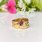 Rubellite Tourmaline Solid Gold textured ring - Moondrop Creations