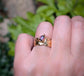 Rubellite Tourmaline Solid Gold textured ring - Moondrop Creations