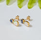 Raw Sapphire and Opal stud earrings