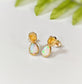 Raw Citrine and Opal stud earrings - Moondrop Creations