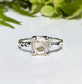 Moissanite engagement ring ~ Gold textured diamond ring - Moondrop Creations