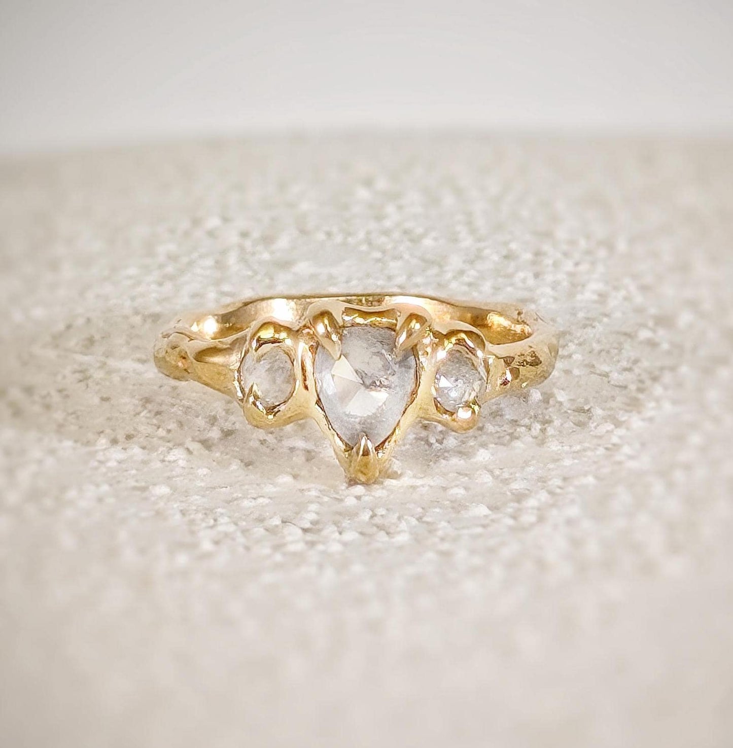 Rustic Gold diamond engagement ring