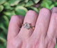 Moissanite engagement ring ~ Gold textured diamond ring