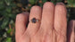 Raw uncut Black Diamond engagement ring