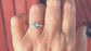 Trilliant shape Aquamarine set by prongs in organic Solid Sterling Silver ring setting