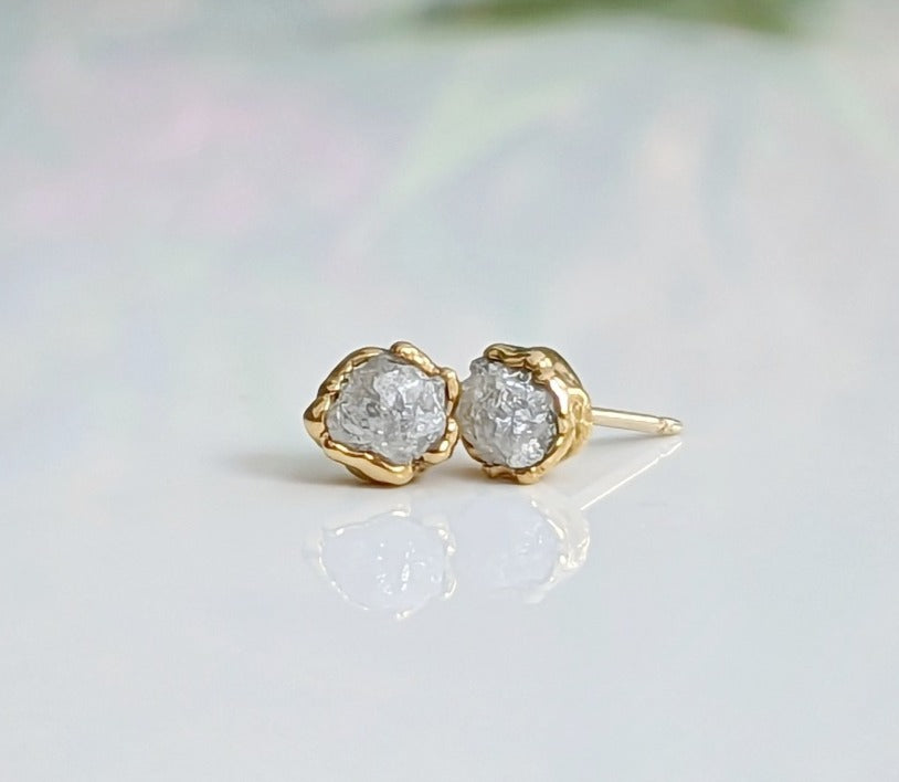 Raw uncut diamond earrings Clearance