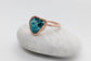 Natural rough Turquoise ring in unique 18k gold setting