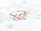 Triple Herkimer Engagement ring in 18k Gold