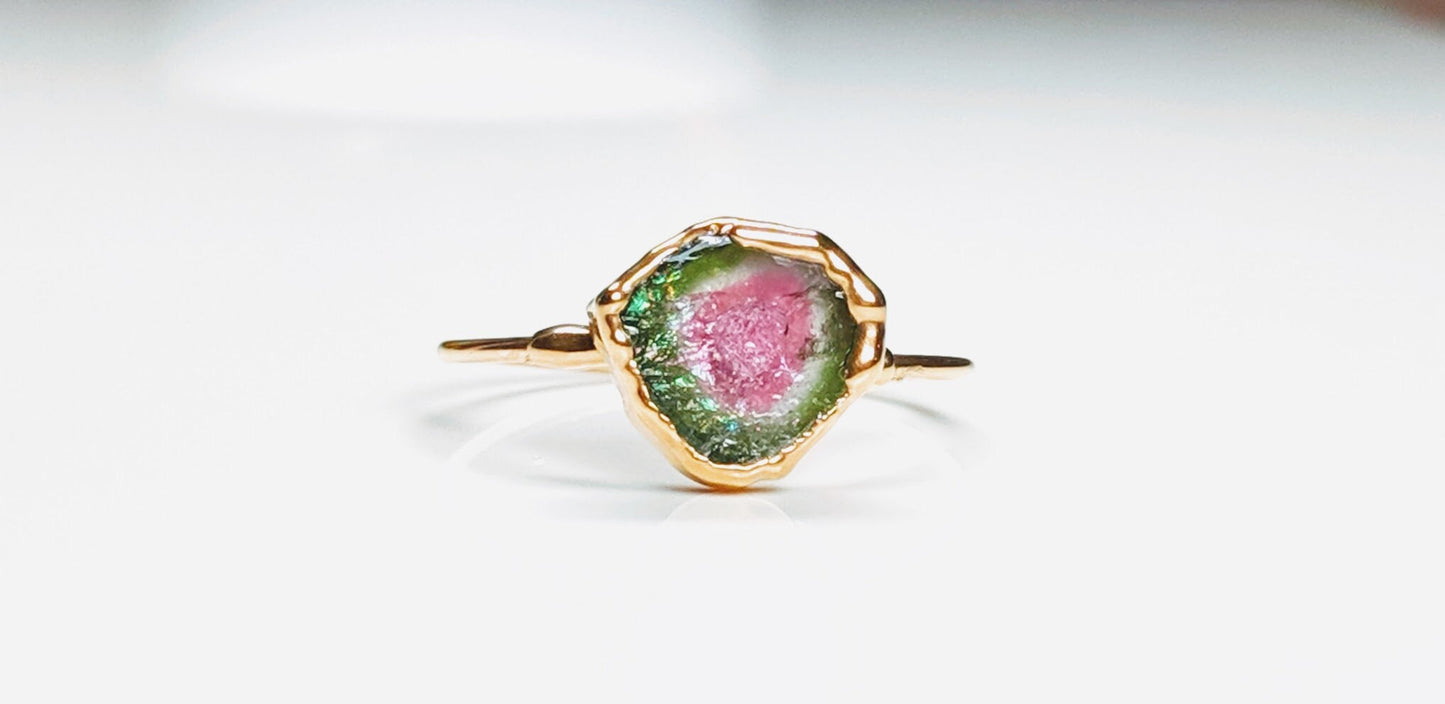 Watermelon Tourmaline Ring 925 Sterling Silver Ring - Etsy