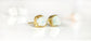 Raw Rainbow Moonstone stud earrings in unique 18k Gold setting