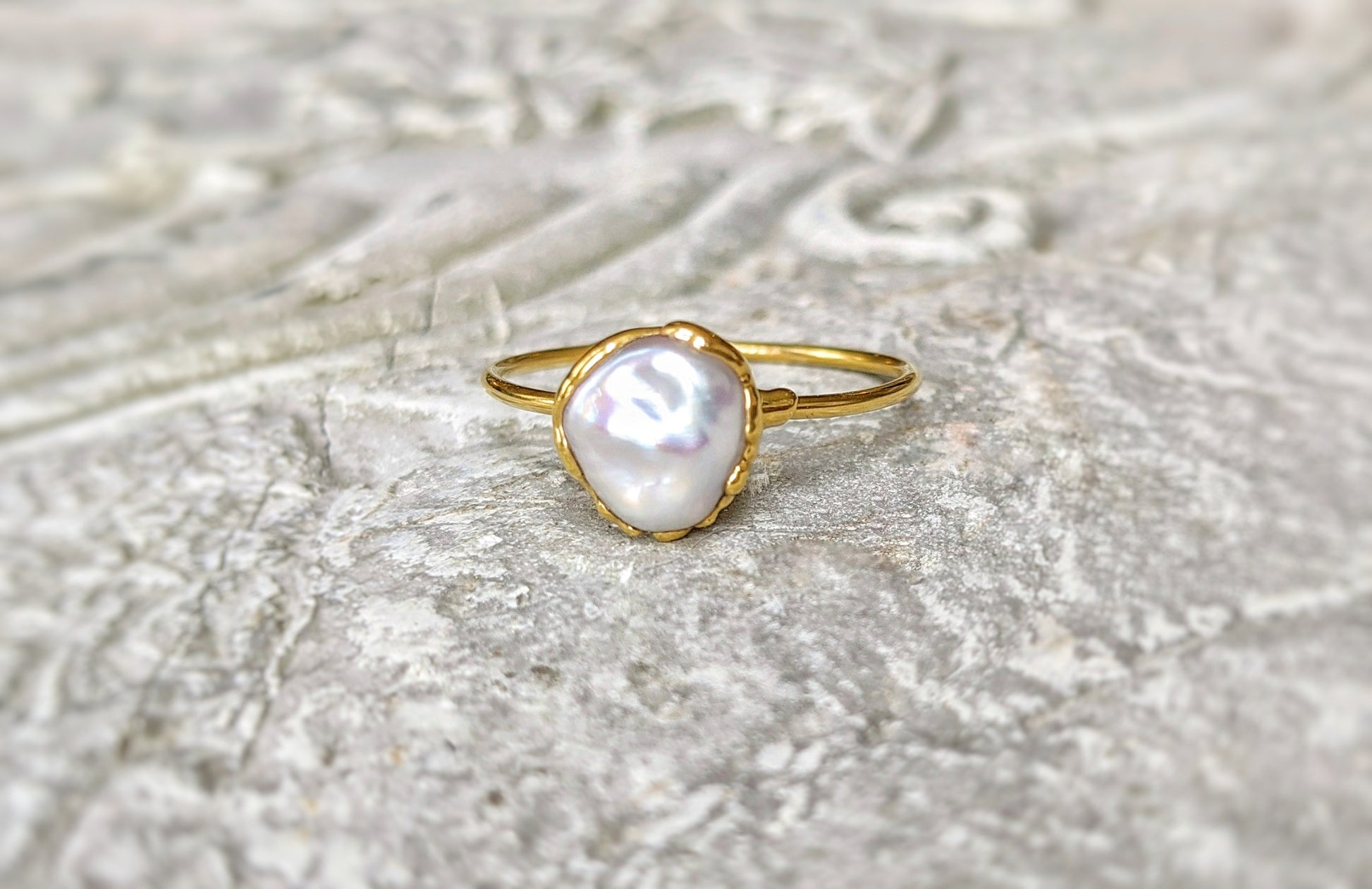 Single Pearl Ring | Sahira Jewelry Design