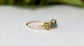 Raw multi-color Tourmaline ring uniquely set in 18k Gold
