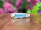 Bague barrette Tourmaline bleue et diamant brut Argent