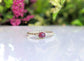 Raw Pink tourmaline beaded ring uniquely set in Fine 99.9 Silver