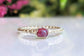Raw Pink Tourmaline beaded ring uniquely set in Fine 99.9 Silver
