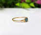 Raw Blue Diamond Engagement ring in Solid 18k Gold