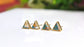 Spiny Oyster Copper stud earrings in unique triangular 18k Gold setting