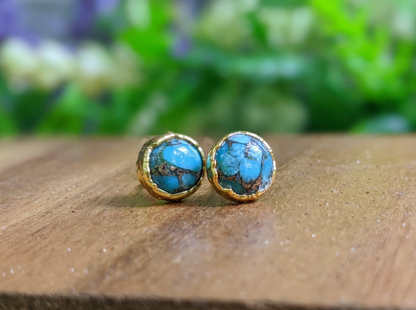 Turquoise stud earrings - Moondrop Creations