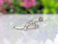Raw rough diamond Curved Wedding ring set in Fine 99.9 Silver